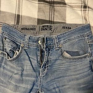 Mens Buckle Black 9 straight 32x34 excellent condition